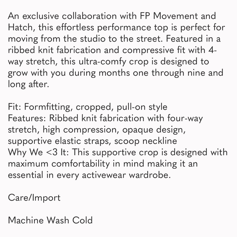 NWOT Free People Movement and Hatch Ribbed Crop Top - Picture 3 of 6